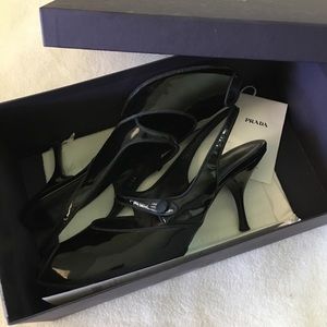 Authentic Prada slingback peep toe pumps / shoes